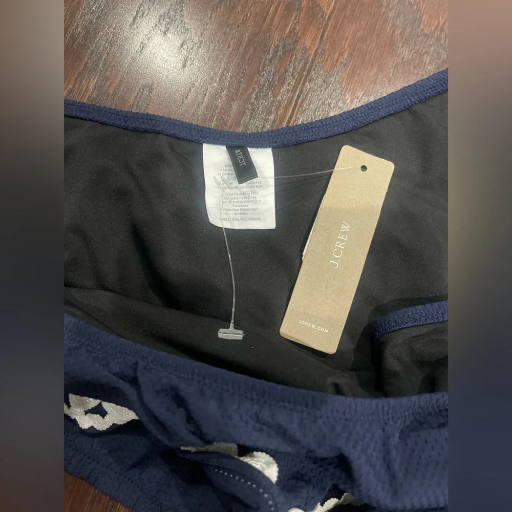 J.Crew Blue One Shoulder Ruffle Swimsuit Top Women Size Medium NEW